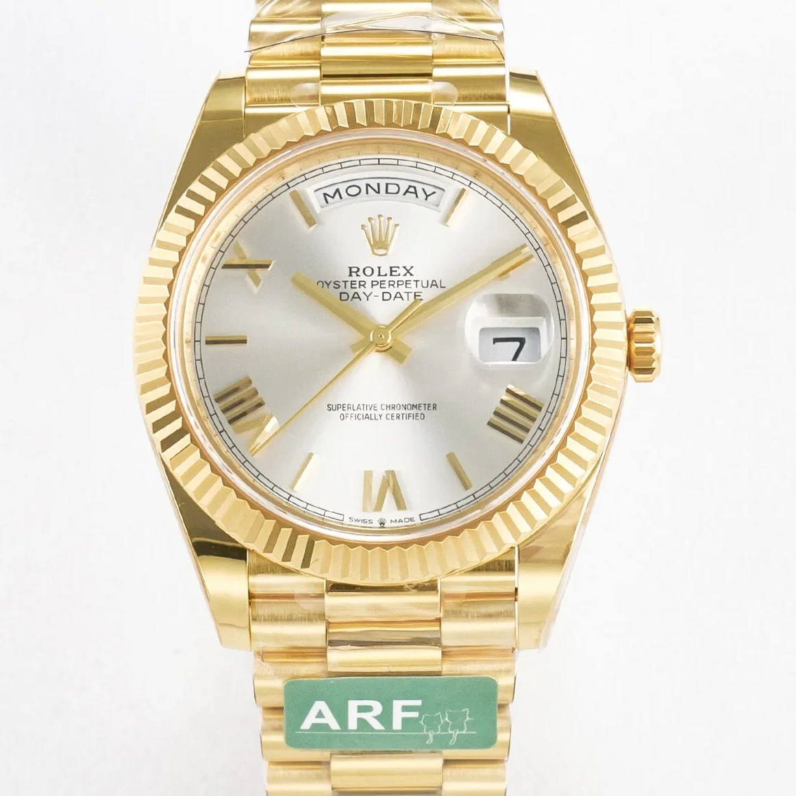 Day Date 40 YG 228238 ARF 1:1 Best Edition Silver Roman Dial on President Bracelet VR3255