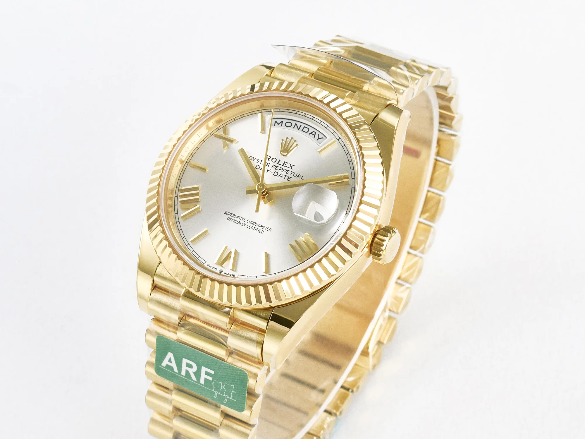 Day Date 40 YG 228238 ARF 1:1 Best Edition Silver Roman Dial on President Bracelet VR3255