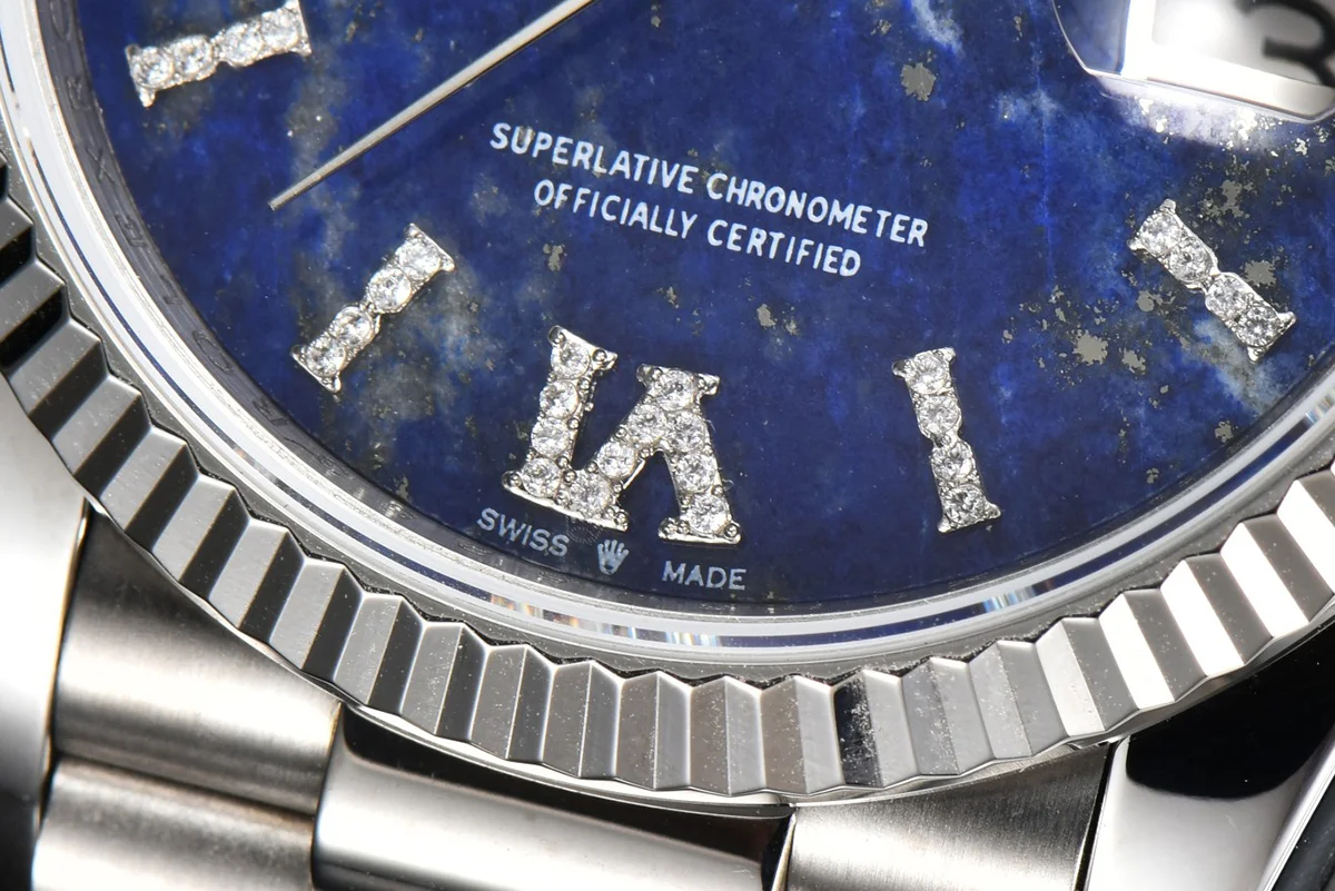 Daydate 36 128236 Lapis Lazuli Diamond Roman Dial in Platinum