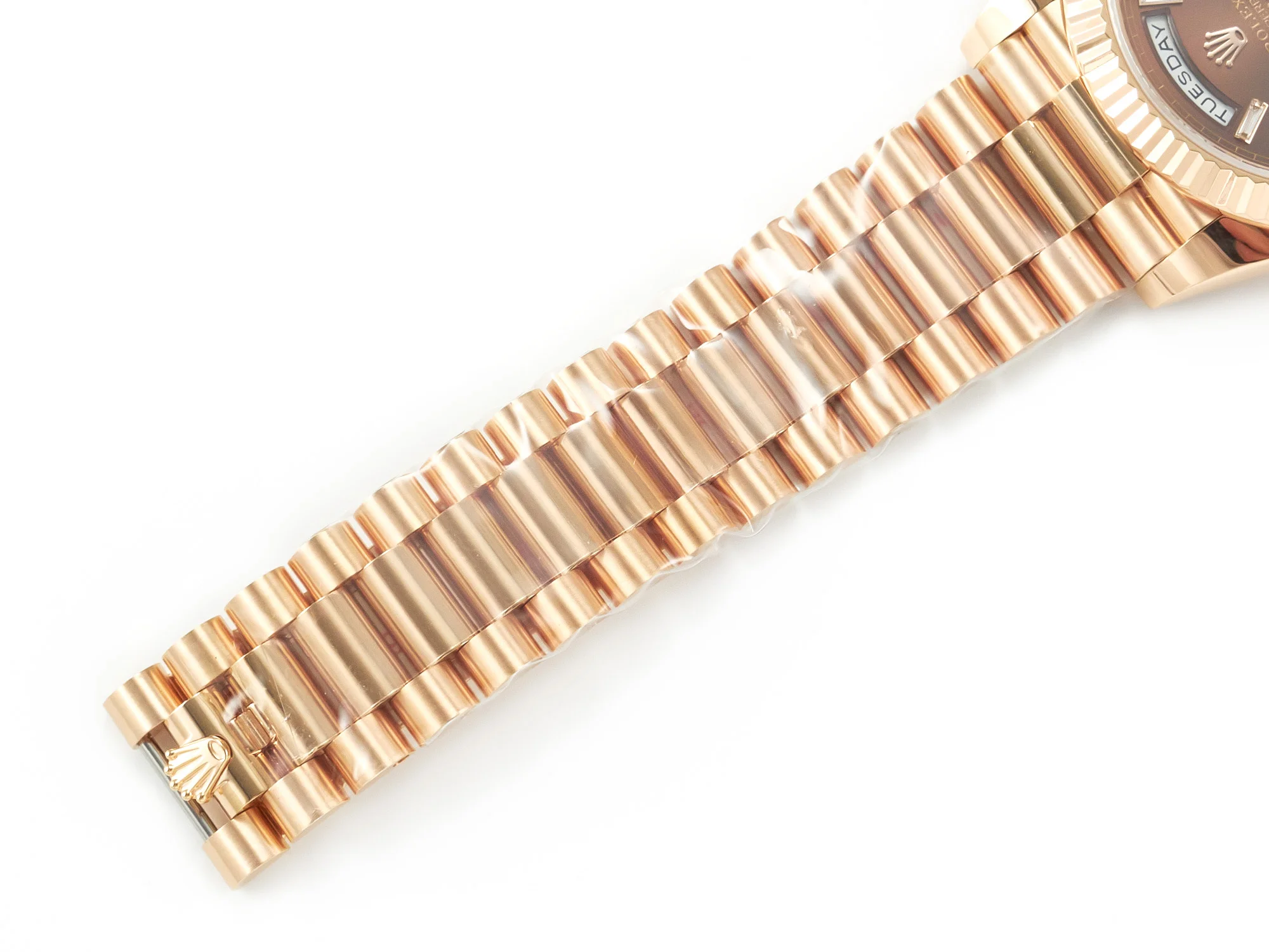 DayDate 40 228235 ARF 904L Steel Brown Crystal Diamonds Bezel on President Bracelet VR3255