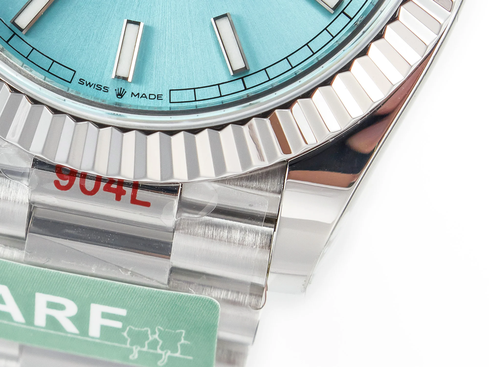 DayDate 40 228236 ARF 904L Steel Tiffany Blue Stick Dial on President Bracelet VR3255