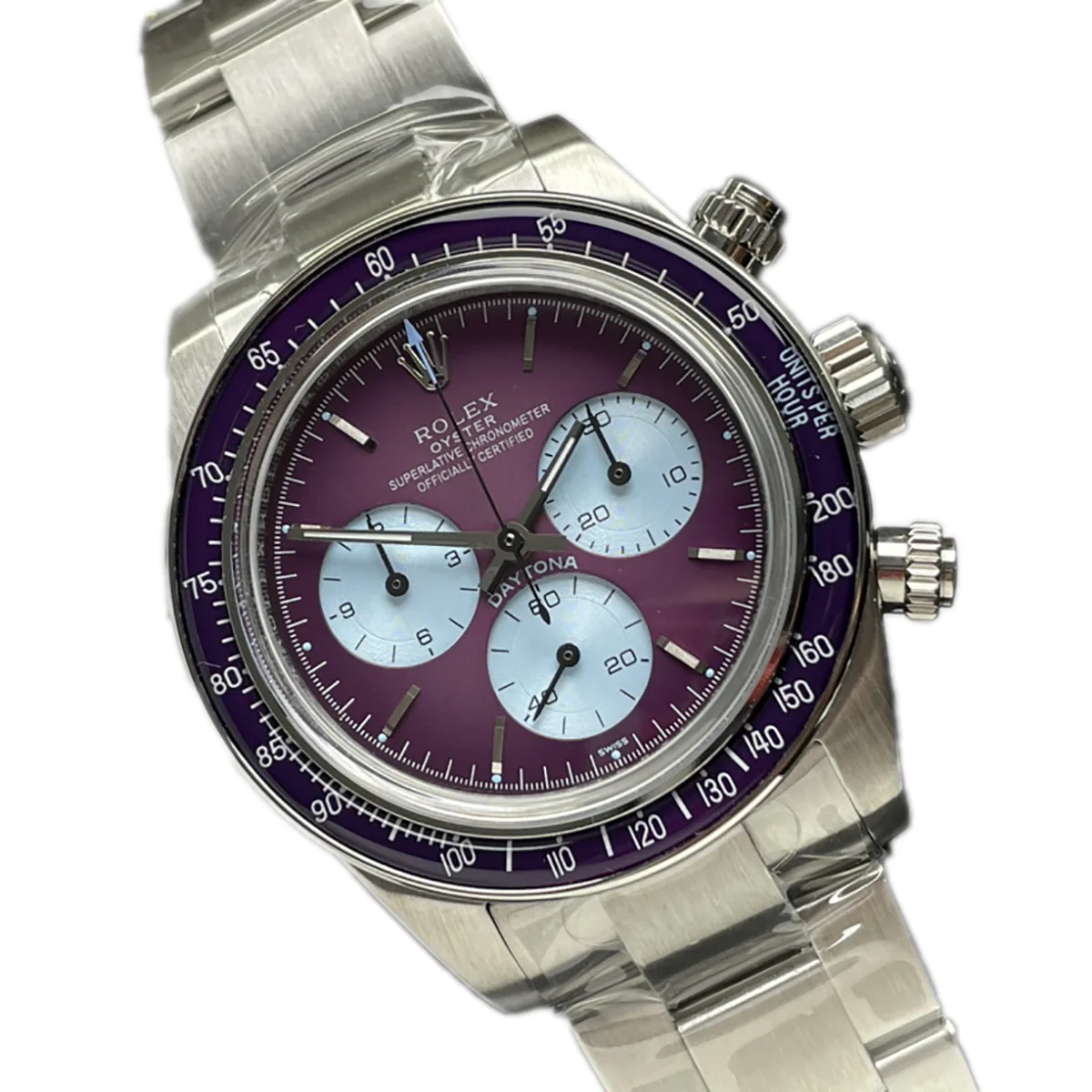 Daytona 116500 Warm Burgundy Artisans de Genève Purple Dial in Steel