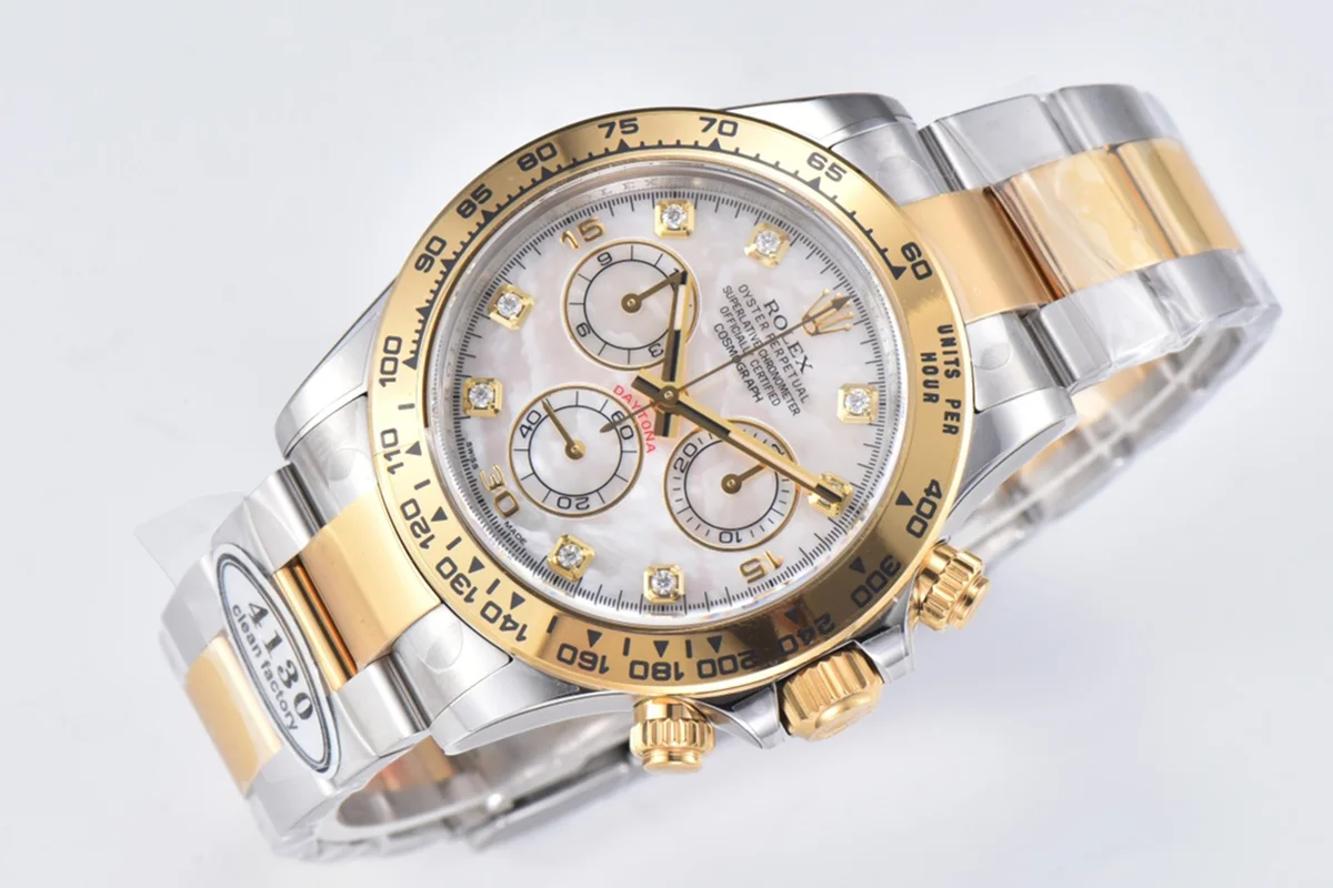 Daytona 116503LN White Dial with Diamond Marker in Steel/Yellow Gold