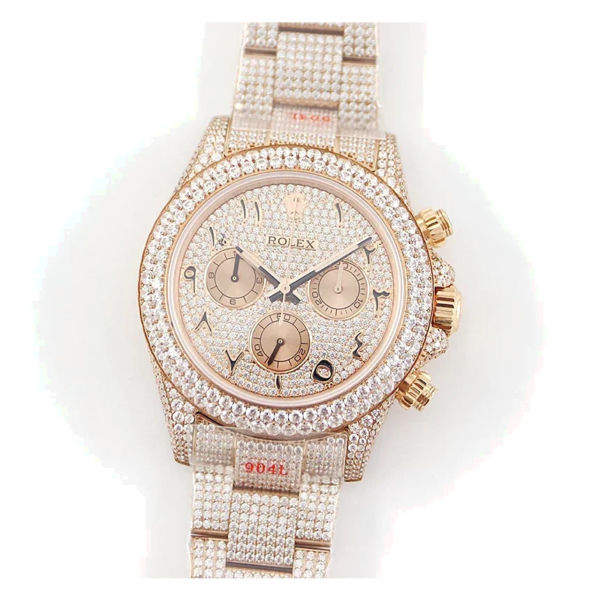 Daytona 116505 Diamond Paved Dial with Arabic Marker in Rose Gold