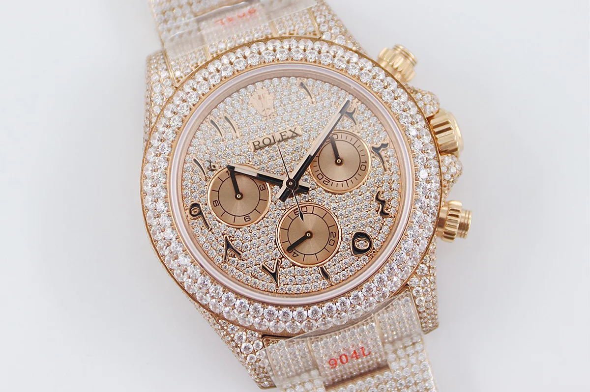 Daytona 116505 Diamond Paved Dial with Arabic Marker in Rose Gold