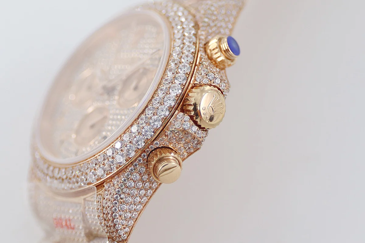 Daytona 116505 Diamond Paved Dial with Arabic Marker in Rose Gold
