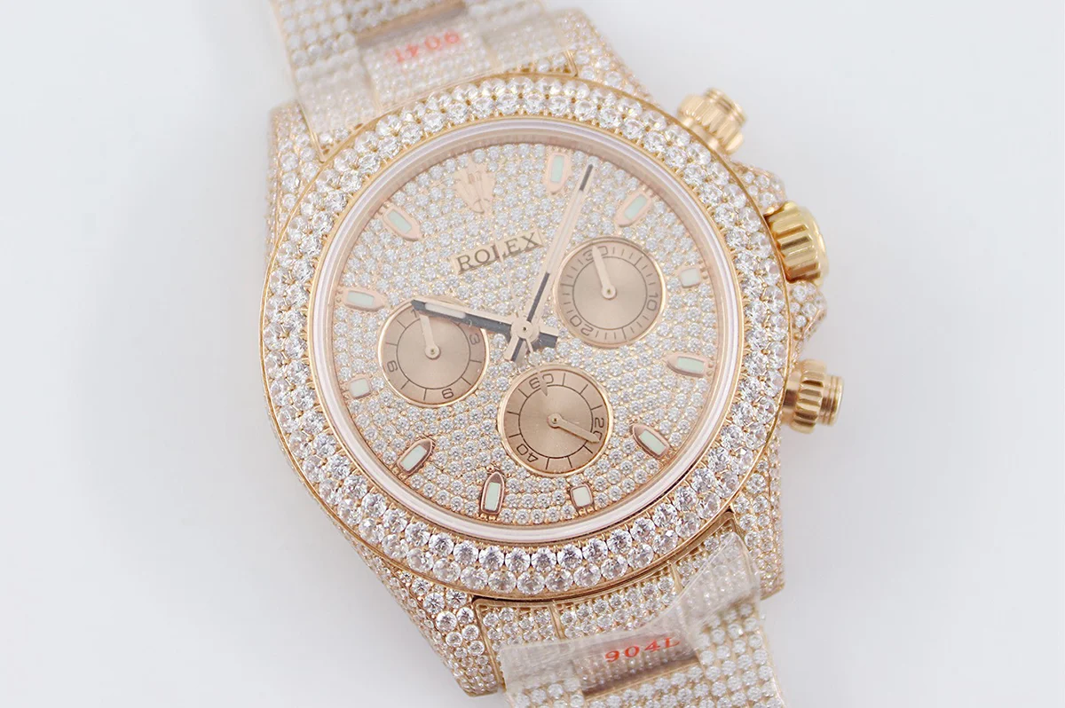 Daytona 116505 Diamond Paved Dial with Stick Marker in Rose Gold