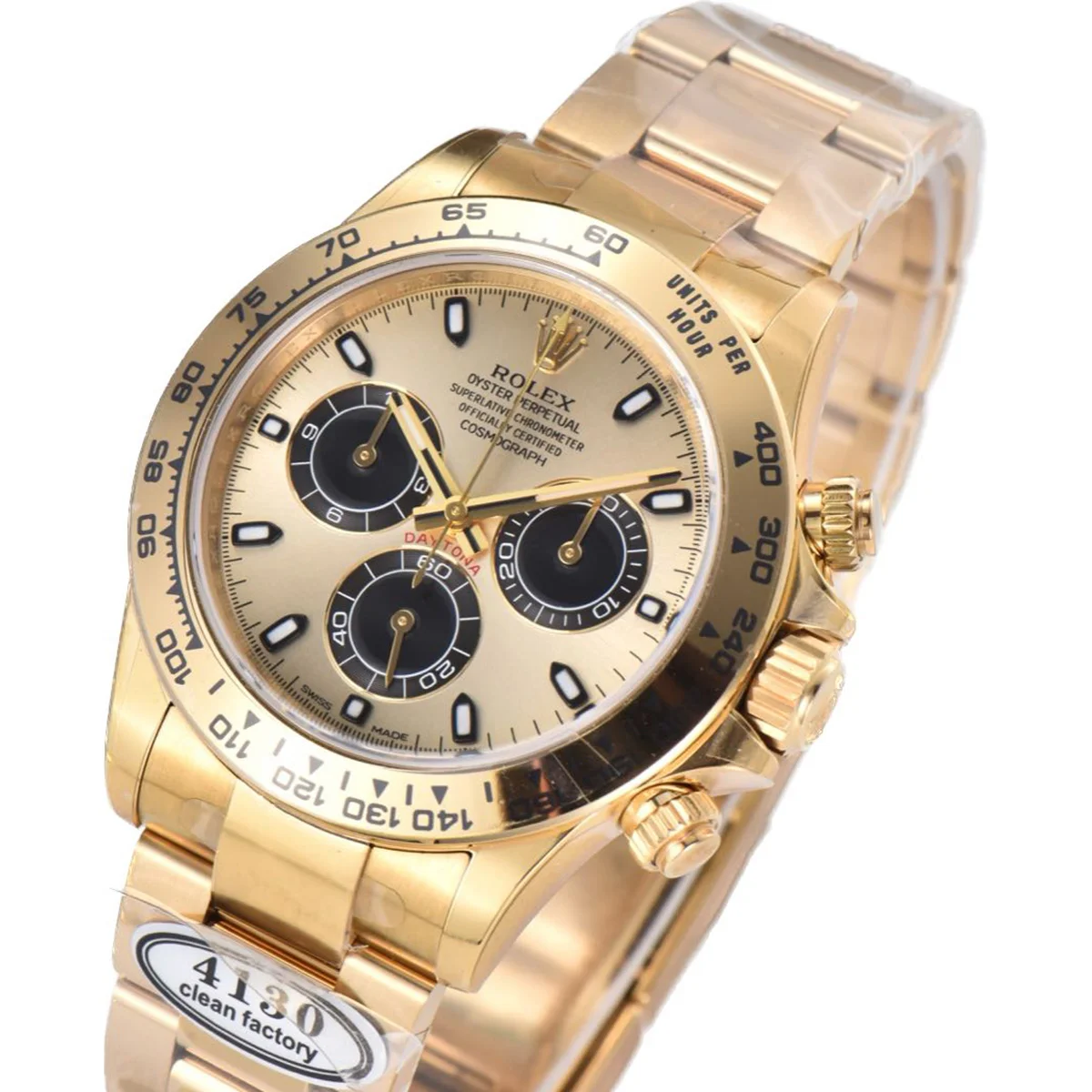 Daytona 116508 Champagne/Black Dial in Yellow Gold