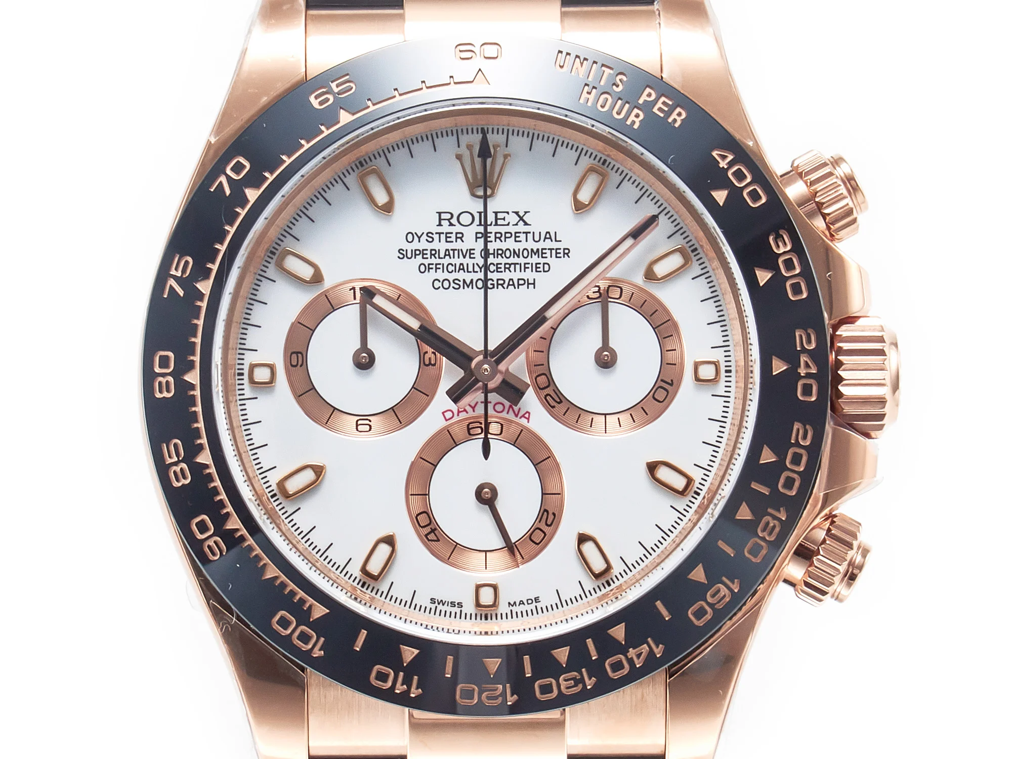 Daytona 116515 Clean 1:1 Best Edition 904L Steel RG White Dial on Oysterflex Strap SA4130