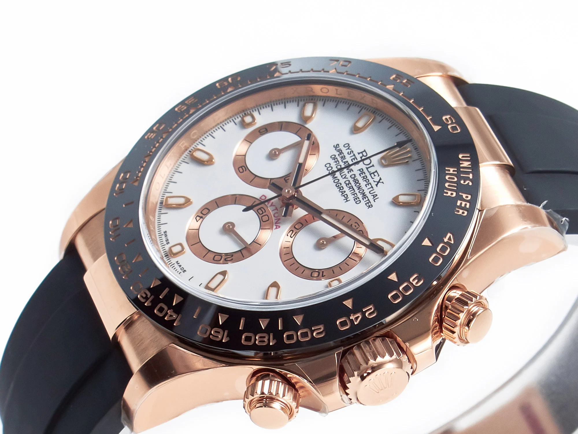 Daytona 116515 Clean 1:1 Best Edition 904L Steel RG White Dial on Oysterflex Strap SA4130
