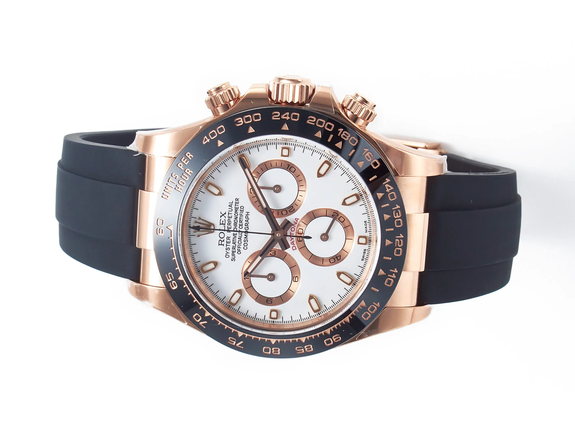 Daytona 116515 Clean 1:1 Best Edition 904L Steel RG White Dial on Oysterflex Strap SA4130