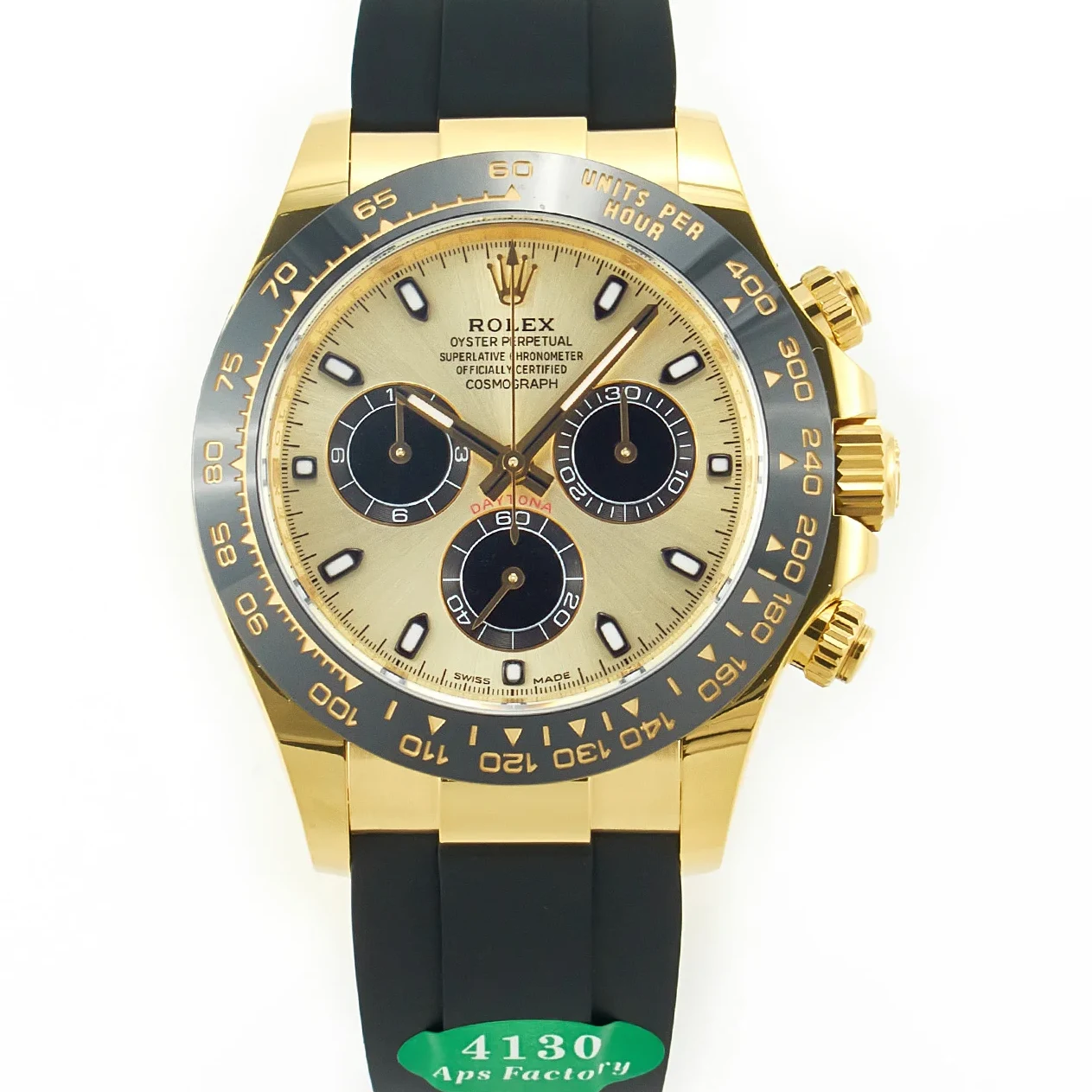 Daytona 116518 APS 1:1 Best Edition 904L SS Case YG Dial on Oysterflex Strap SH4130 (Gain Weight)