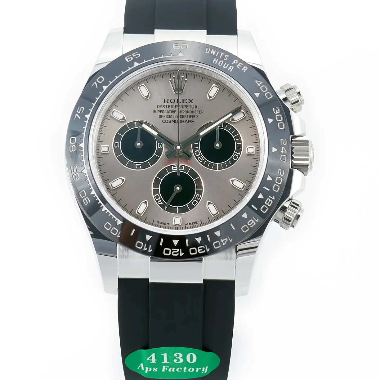 Daytona 116519 APS 1:1 Best Edition 904L SS Case Grey Dial on Oysterflex Strap SH4130 (Gain Weight)