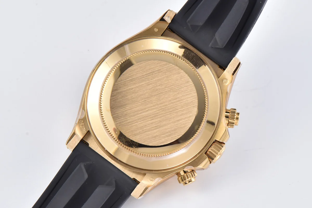 Daytona 116519 White Dial in Yellow Gold on Rubber Strap