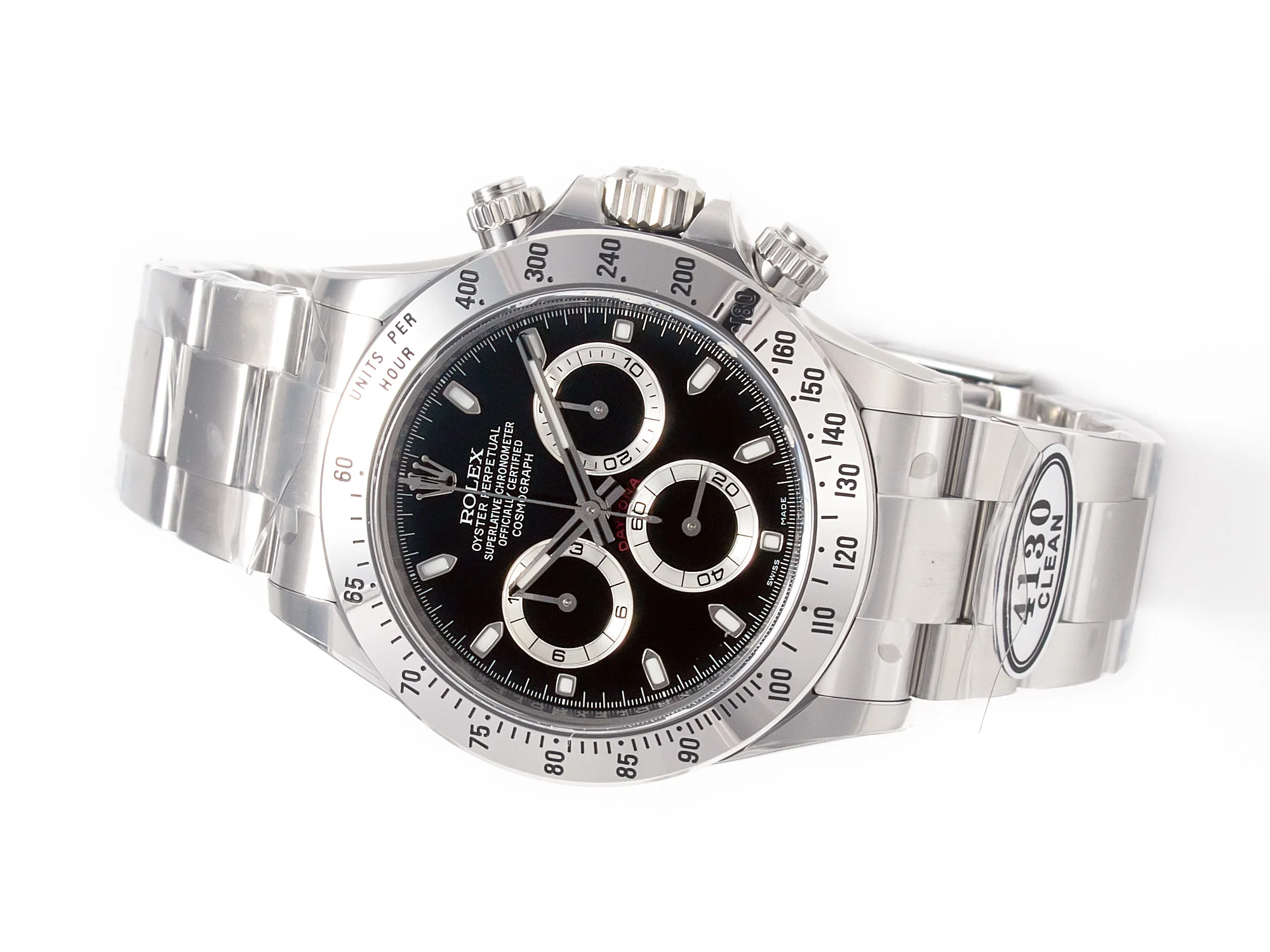 Daytona 116520 Clean 1:1 Best Edition 904L SS Case and Bracelet Black Dial SA4130 V3