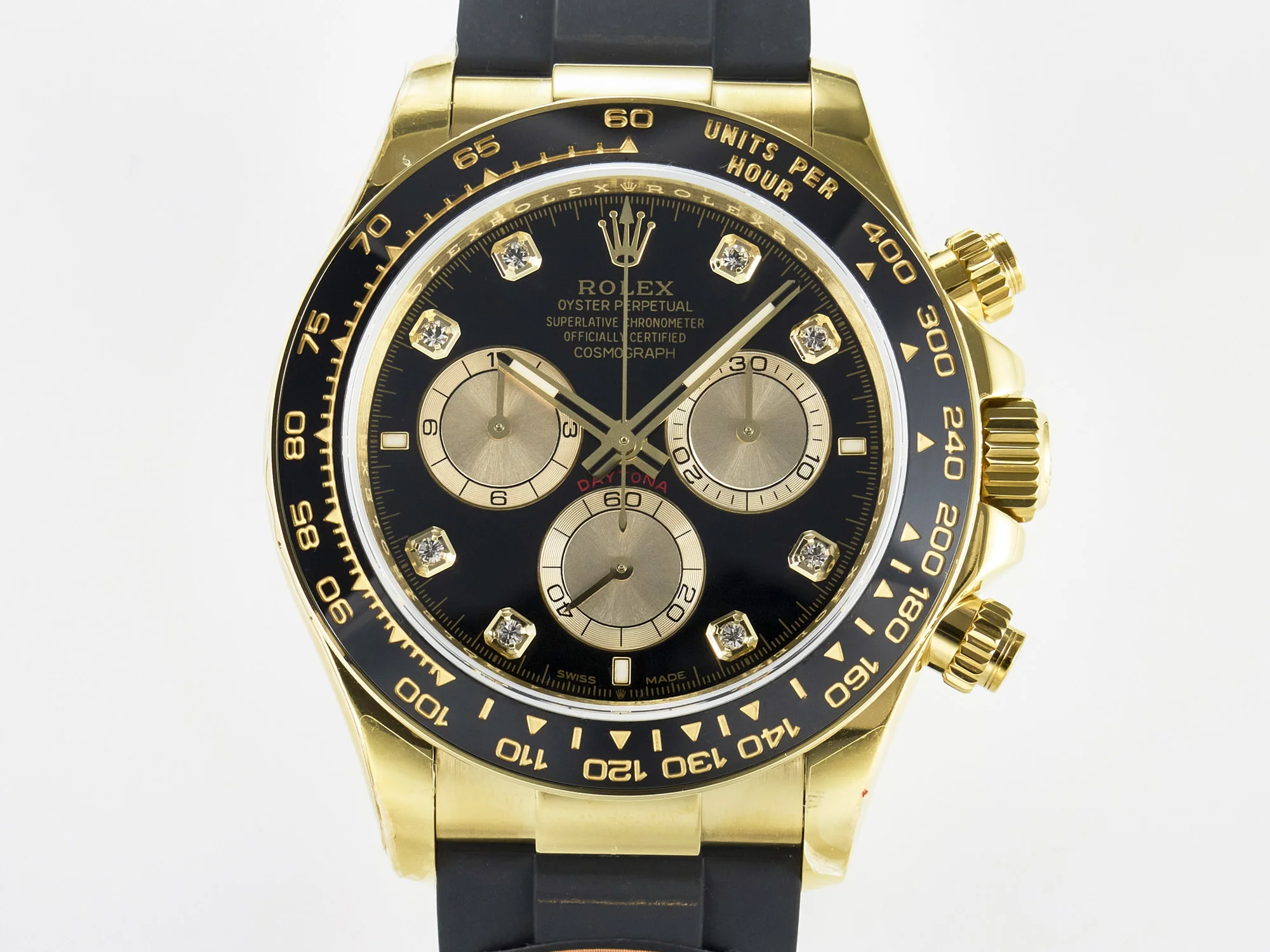 Daytona 126518 QF 1:1 Best Edition Black/YG Diamonds Dial on Oysterflex Strap SH4131 V6(Gain Weight)