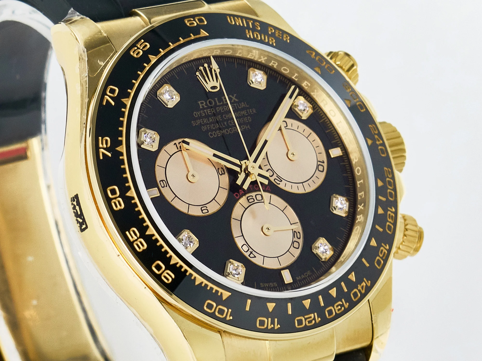 Daytona 126518 QF 1:1 Best Edition Black/YG Diamonds Dial on Oysterflex Strap SH4131 V6(Gain Weight)