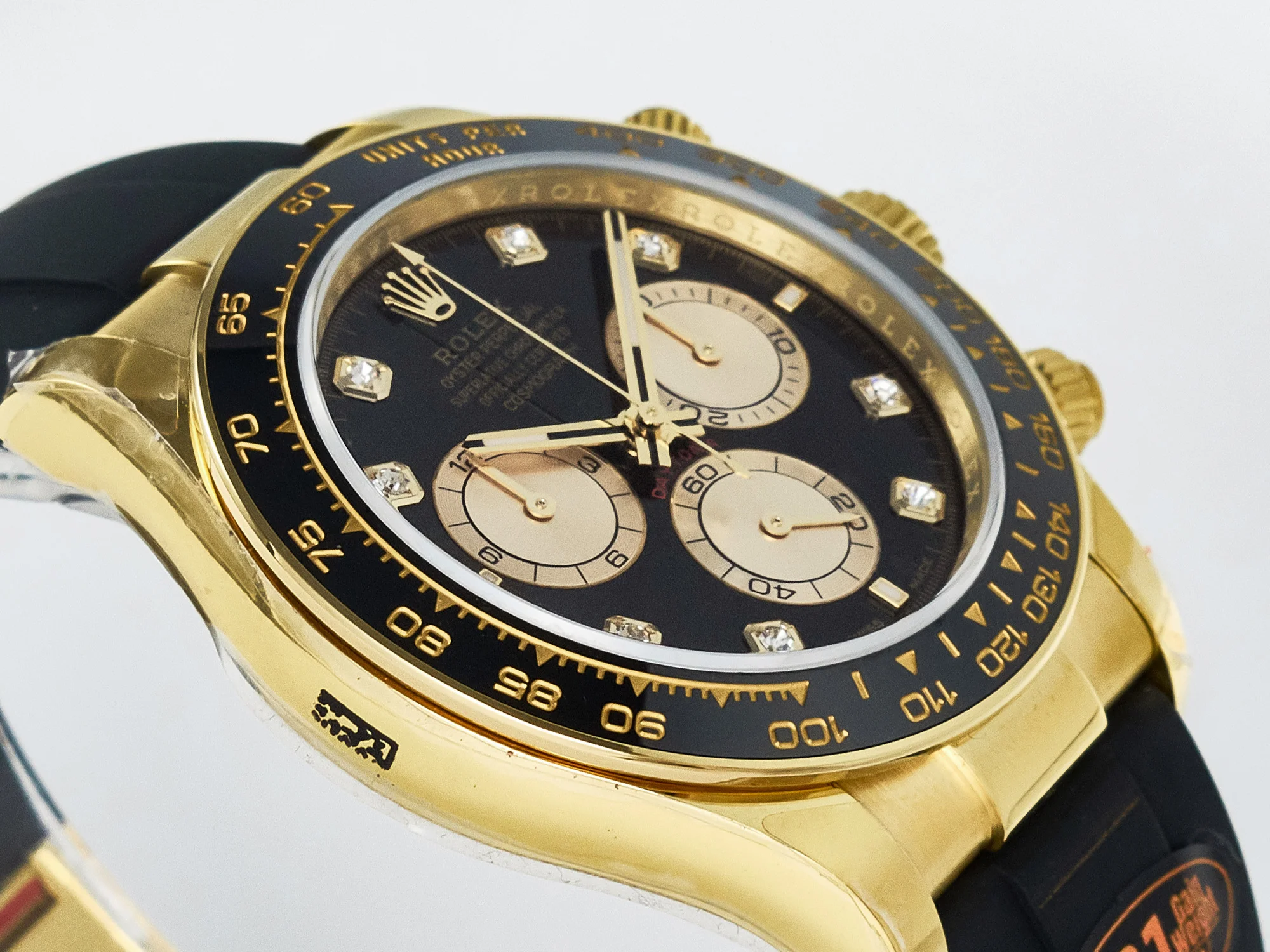 Daytona 126518 QF 1:1 Best Edition Black/YG Diamonds Dial on Oysterflex Strap SH4131 V6(Gain Weight)