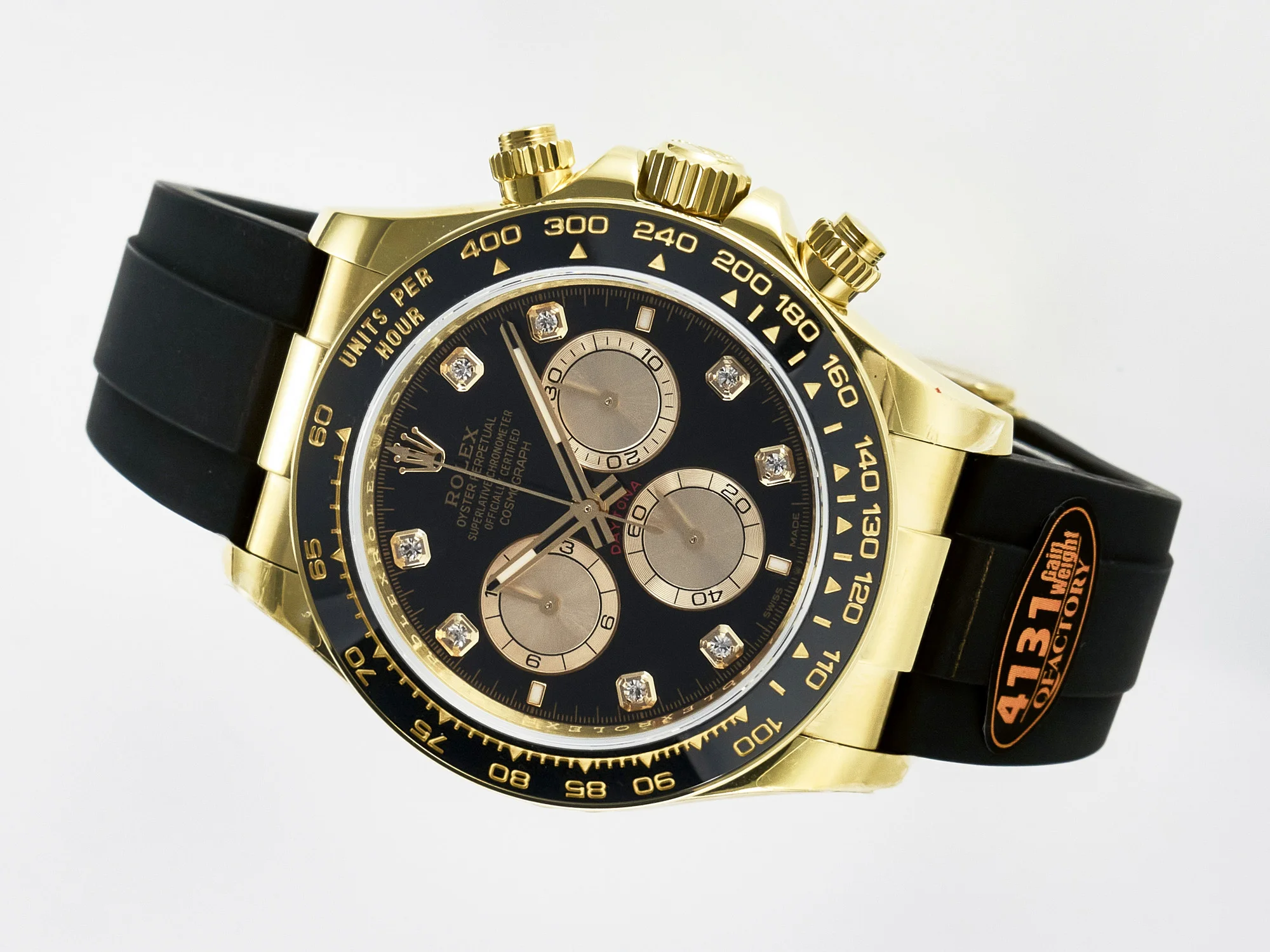 Daytona 126518 QF 1:1 Best Edition Black/YG Diamonds Dial on Oysterflex Strap SH4131 V6(Gain Weight)