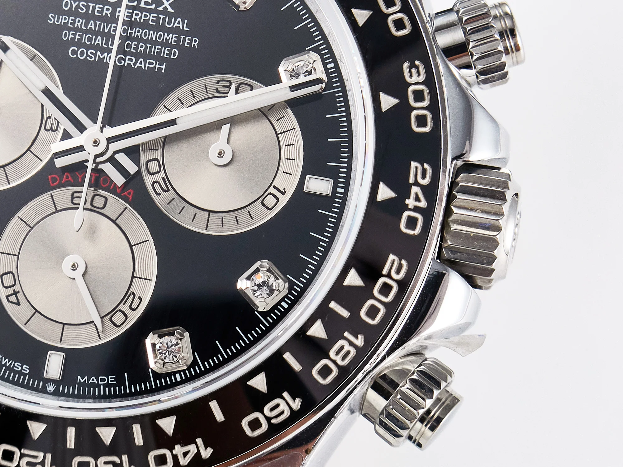 Daytona 126519 QF 1:1 Best Edition Black/Silver Diamonds Dial on Oysterflex Strap SH4131 V6(Gain Weight)