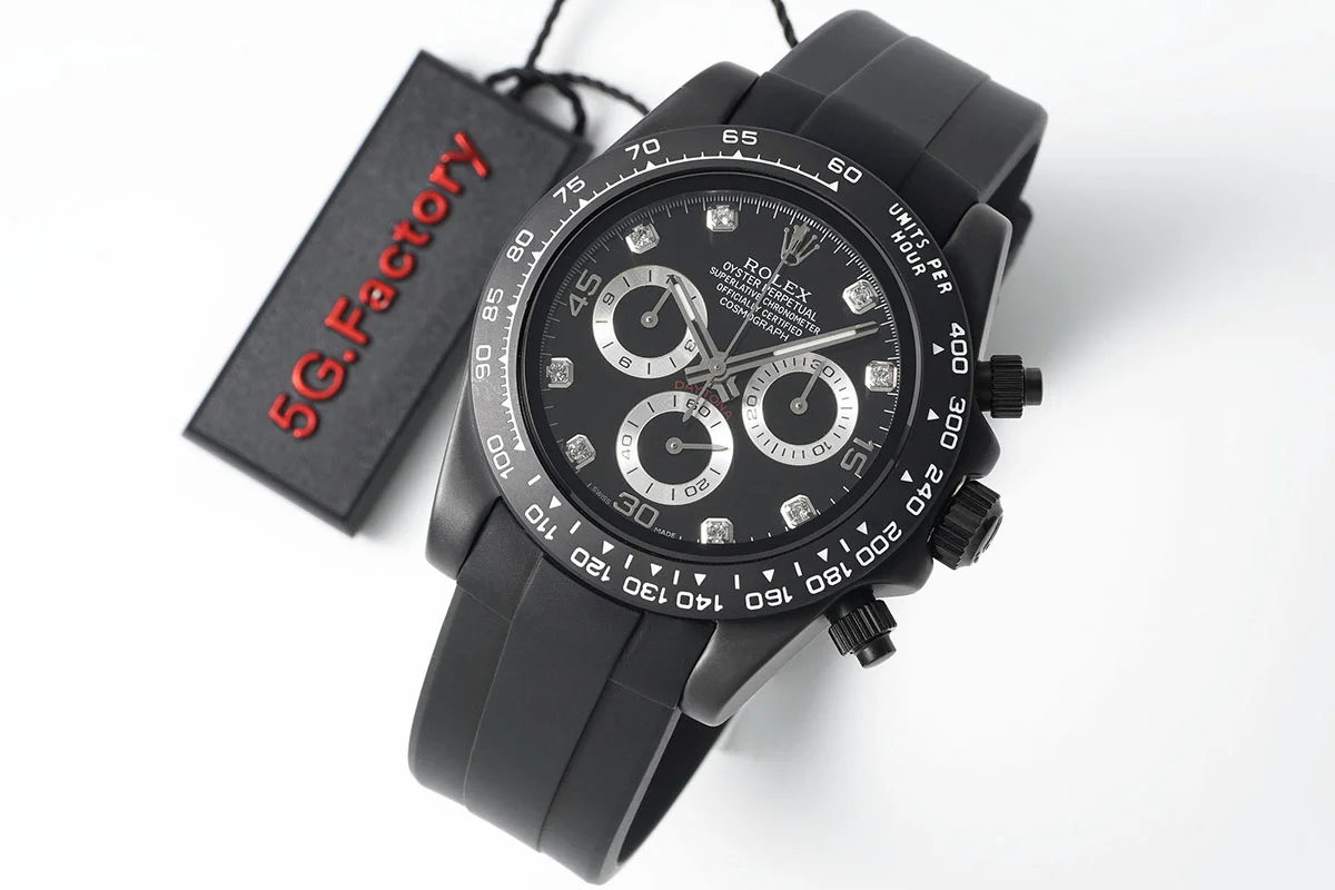 Daytona AET Black Classic on Rubber Strap