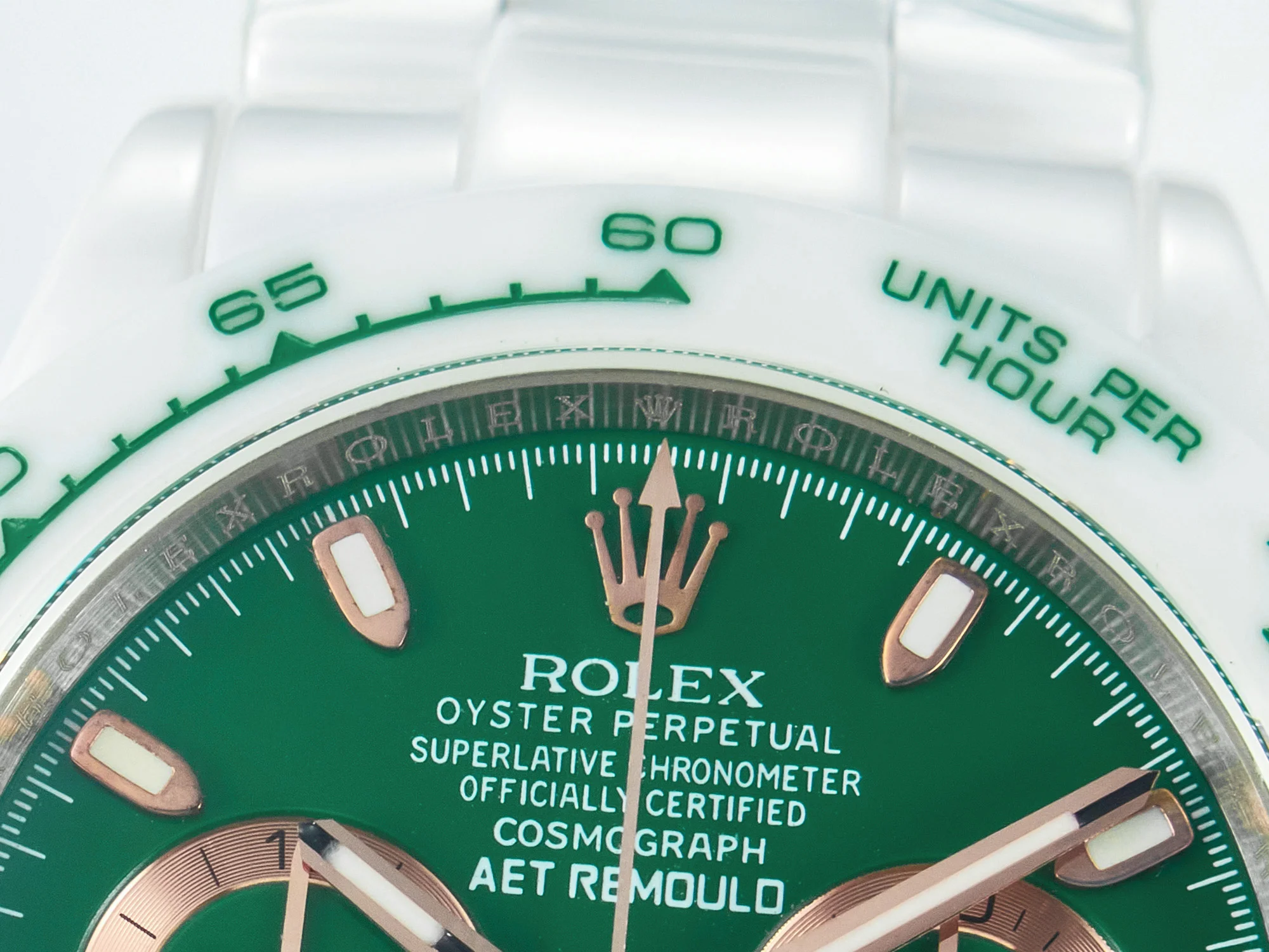 Daytona AET White Ceramic Case and Bracelet Green Dial N6F Best Edition SA4130