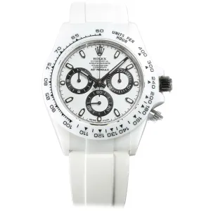 Daytona AET White Classic on Rubber Strap