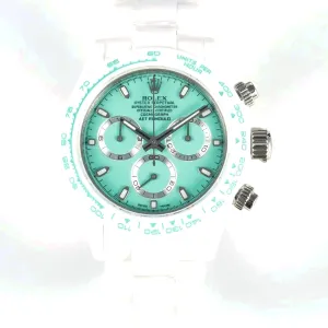 Daytona AET White Solid Ceramic Case and Bracelet Avocado Green Dial N6F 1:1 Best Edition DD4801
