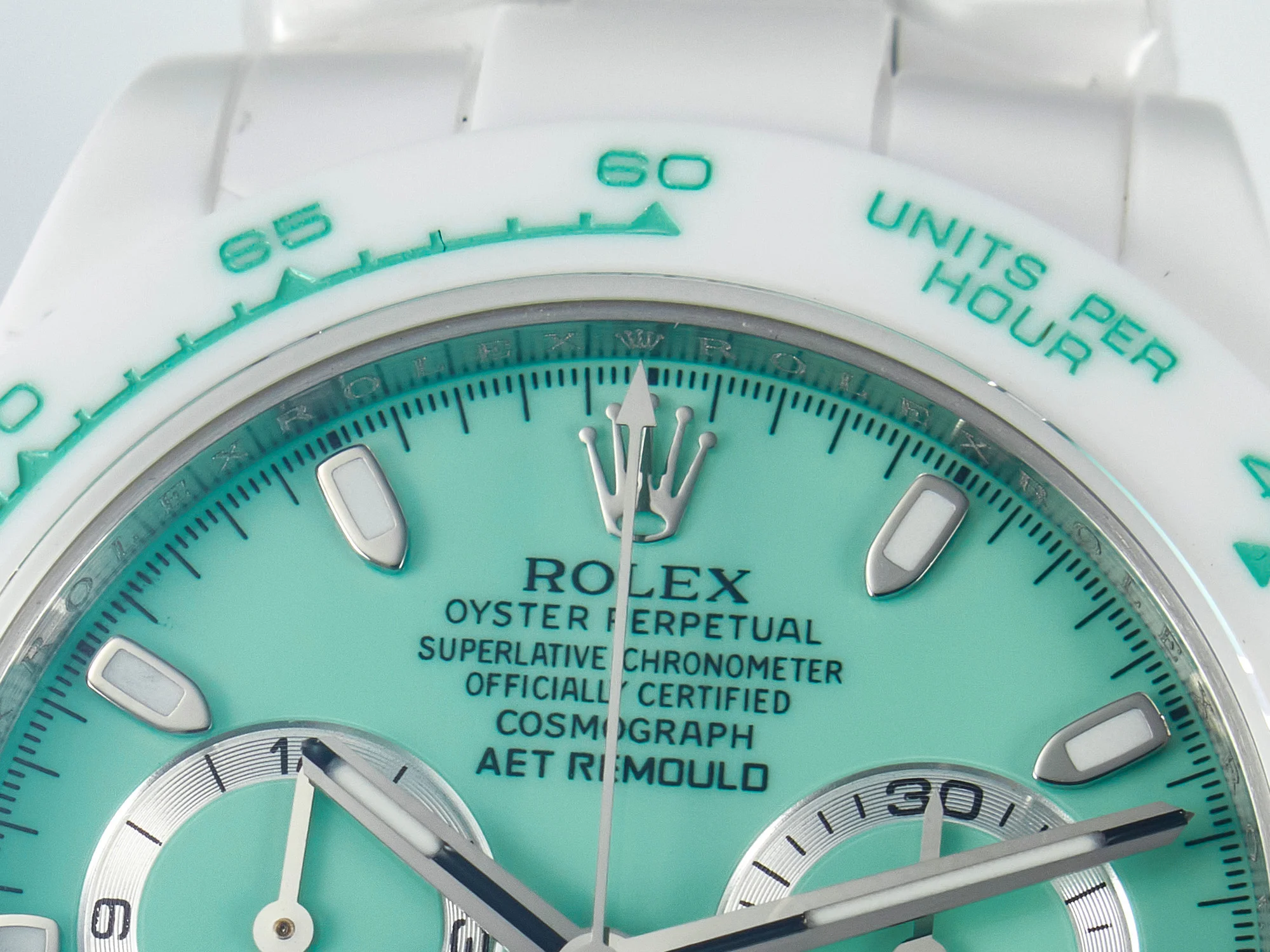 Daytona AET White Solid Ceramic Case and Bracelet Avocado Green Dial N6F 1:1 Best Edition DD4801