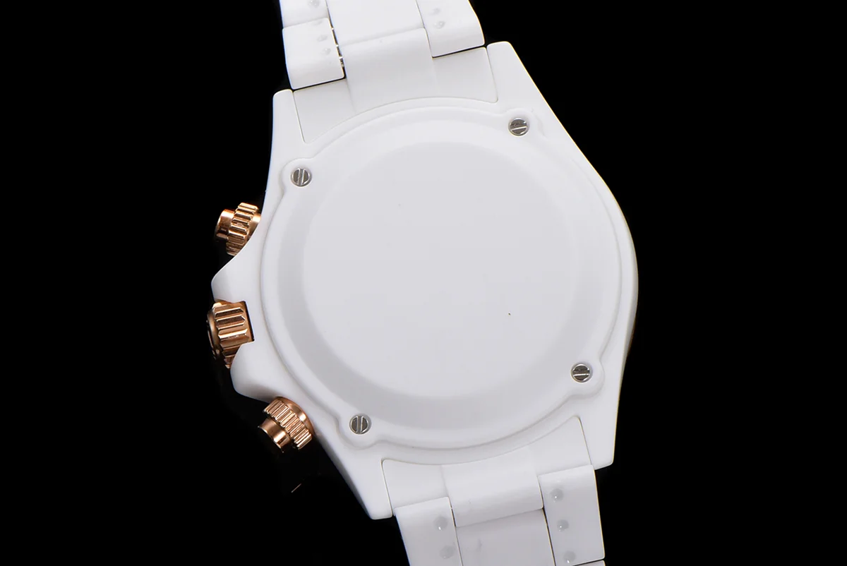 Daytona Black Dial with Rainbow Bezel in White Ceramic