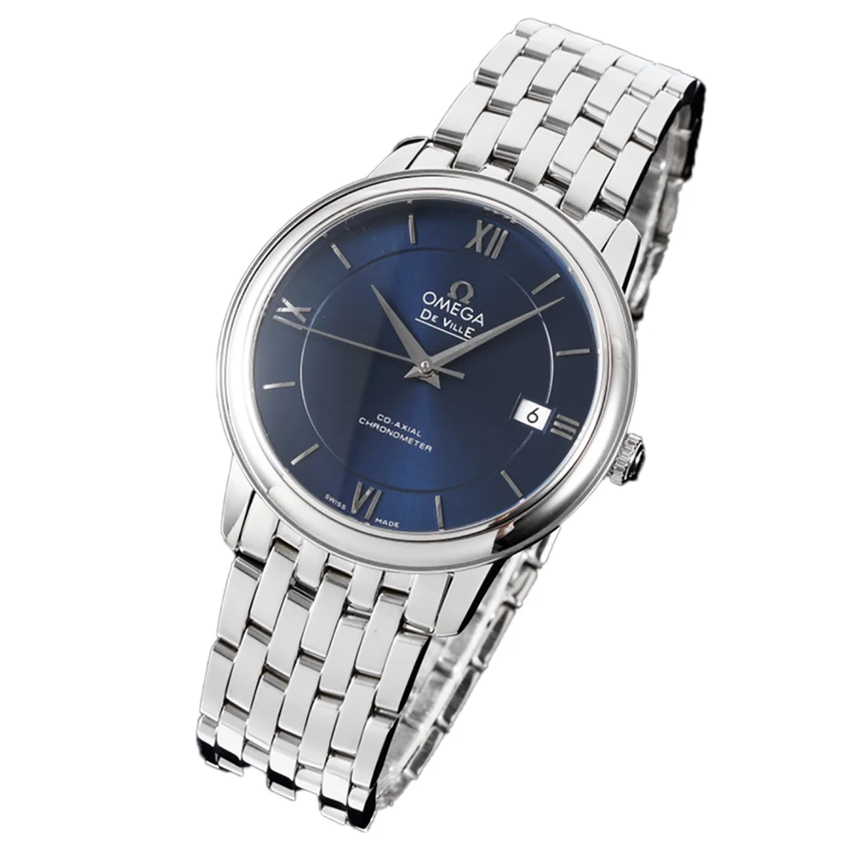 De Ville Co-Axial Chronometer 36.8mm Dark Blue Dial in Steel on Bracelet