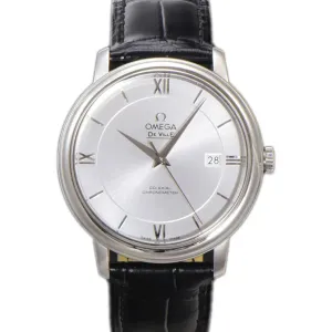 De Ville Co-Axial Chronometer 39.5mm Silver Dial in Steel on Leather Strap