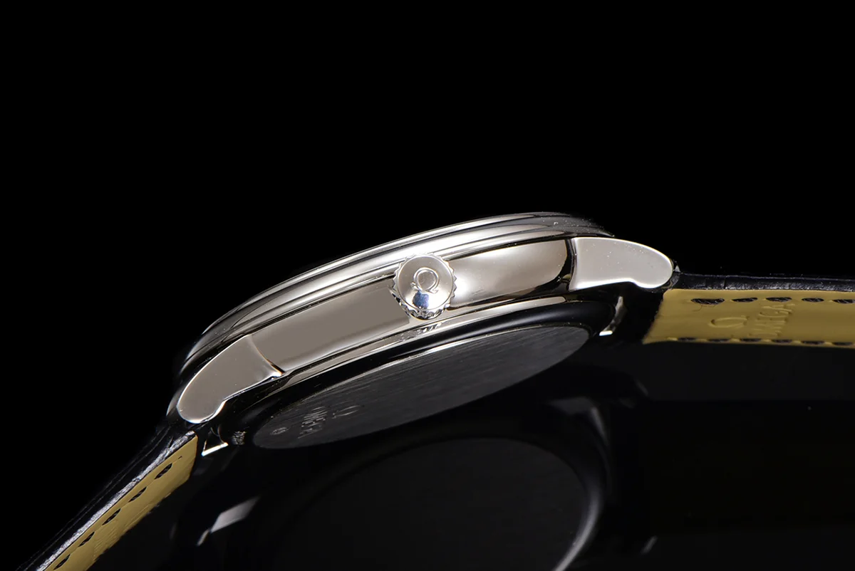 De Ville Co-Axial Chronometer 39.5mm White Dial in Steel on Leather Strap