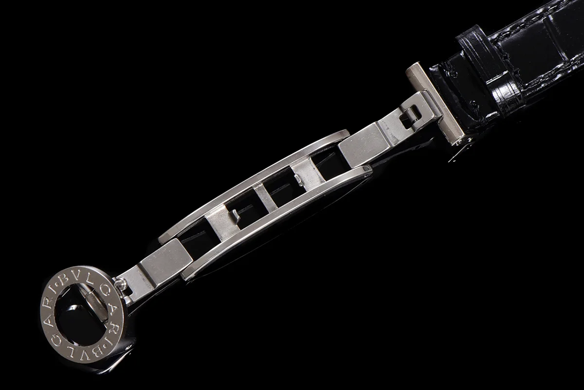 Diva’s Dream Jewellery Watch Diamond Paved Dial in White Dial on Black Leather Strap