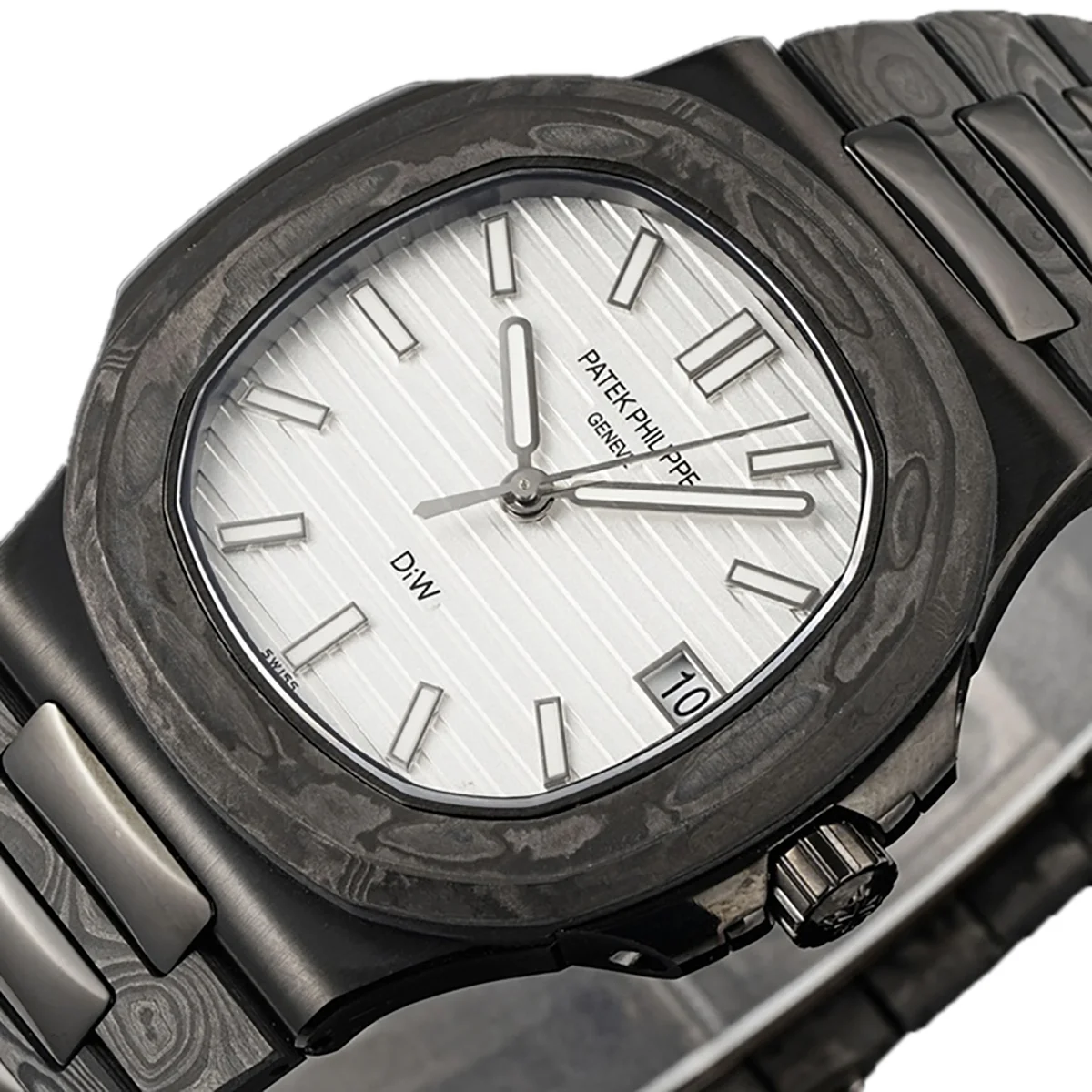 DiW Carbon Nautilus 5711 “Black Grail” White Dial