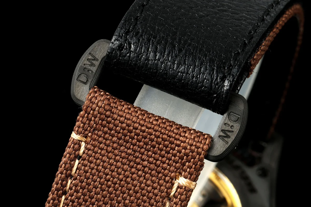 DIW Daytona Skeleton Dial in Carbon on Brown Nylon Strap