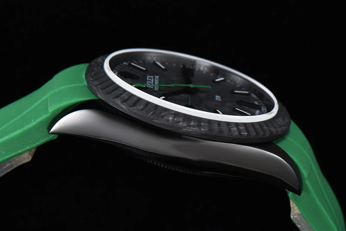 DIW Milgauss Carbon on Green Rubber Strap