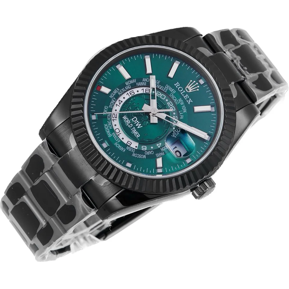 DIW Sky Dweller Black DLC Green Worldtimer