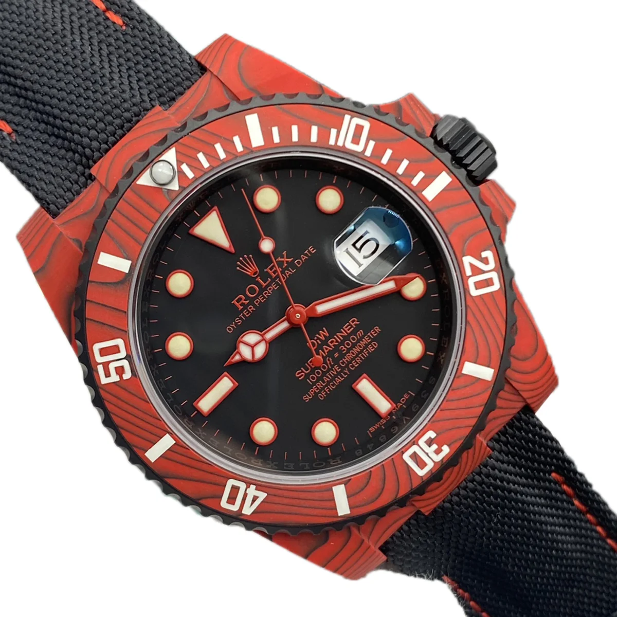 DIW Submariner Red Carbon