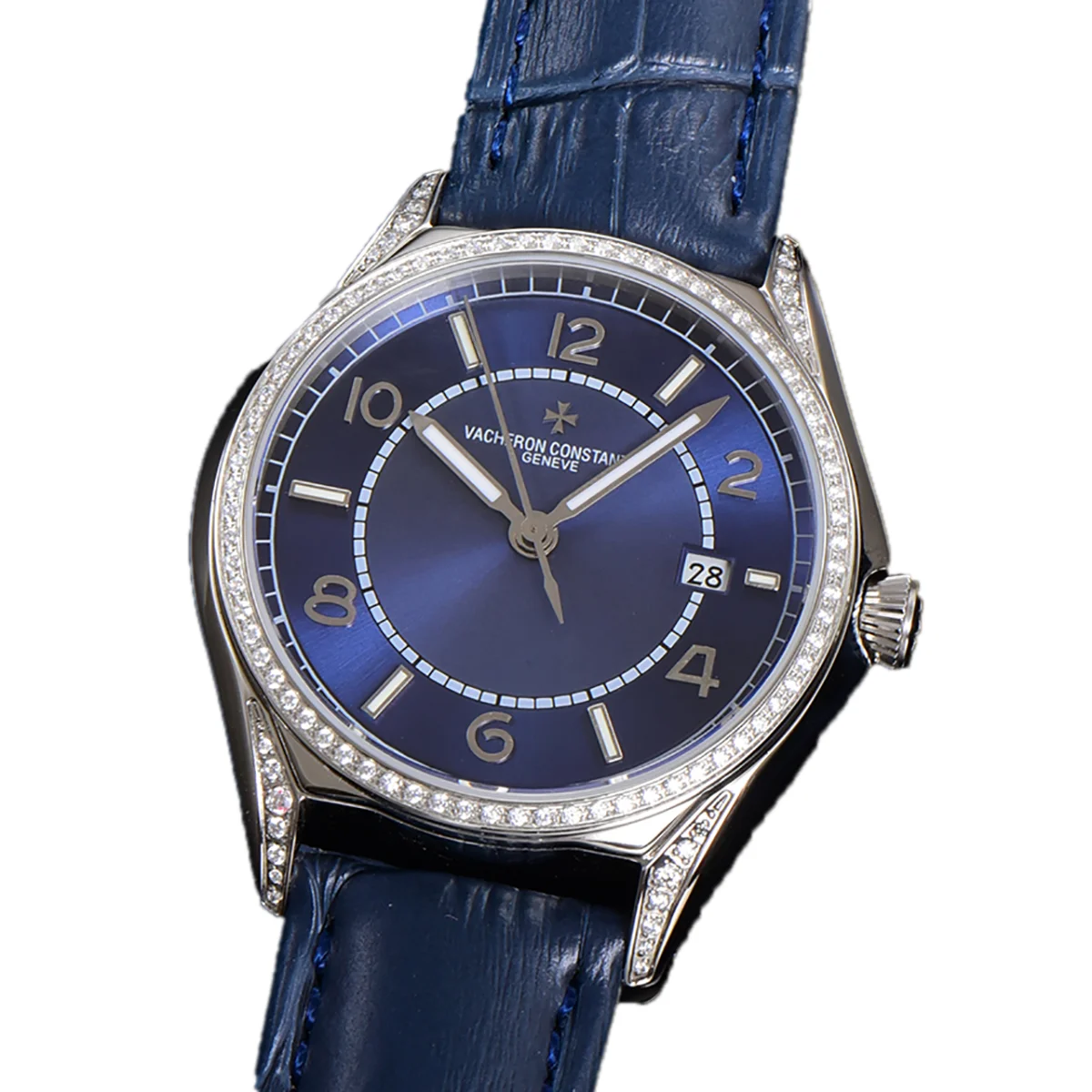 Fiftysix Blue Dial with Diamond Bezel in Steel Ref: 4600E