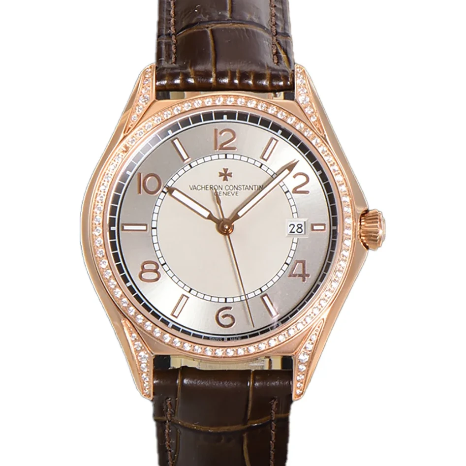 Fiftysix Creme Dial with Diamond Bezel in Pink Gold Ref: 4600E
