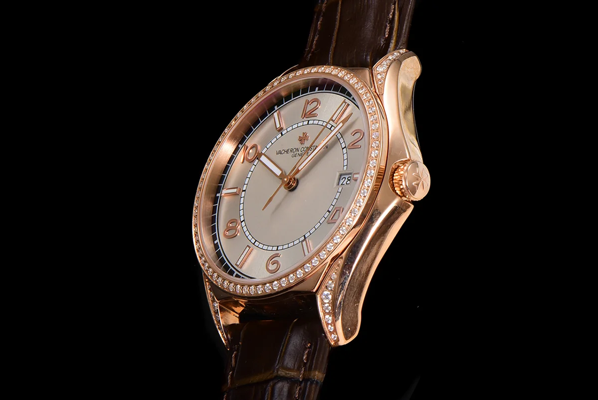Fiftysix Creme Dial with Diamond Bezel in Pink Gold Ref: 4600E