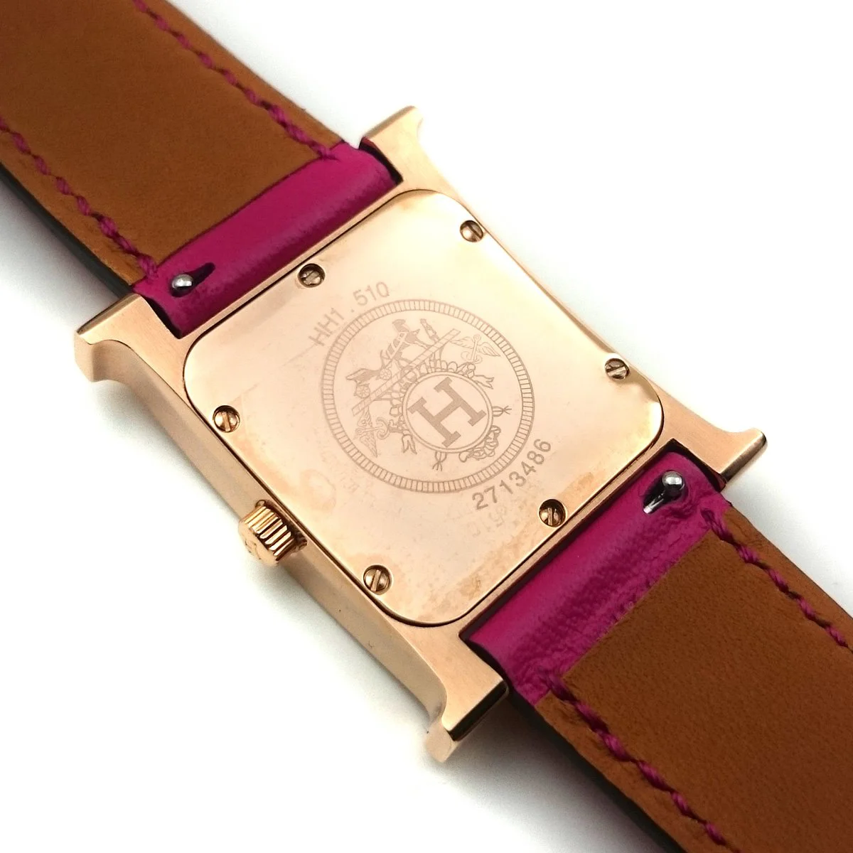 Heure H Rose Gold on Pink Fjord Leather Strap