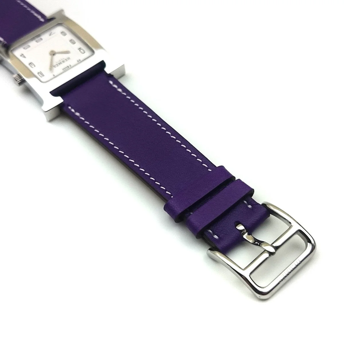 Heure H Steel on Violet Fjord Leather Strap