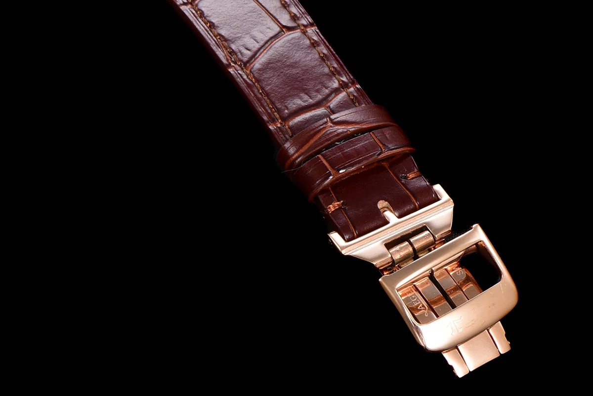 Master Calendar Silver Dial in Rose Gold on Brown Leather Strap