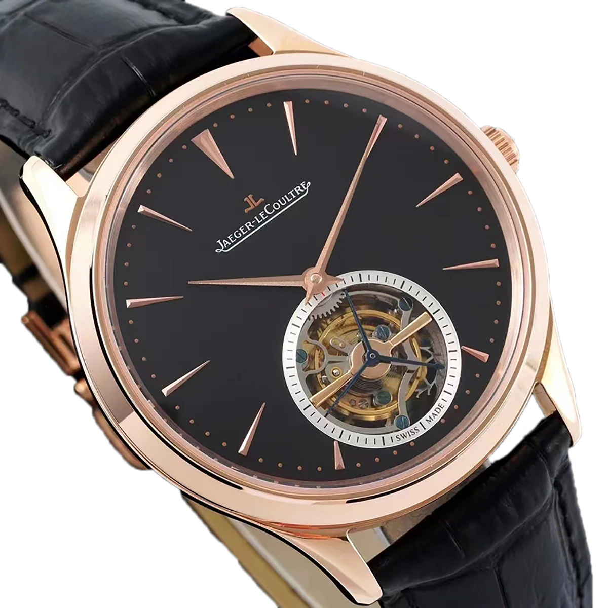 Master Control Tourbillon Black Dial in Rose Gold