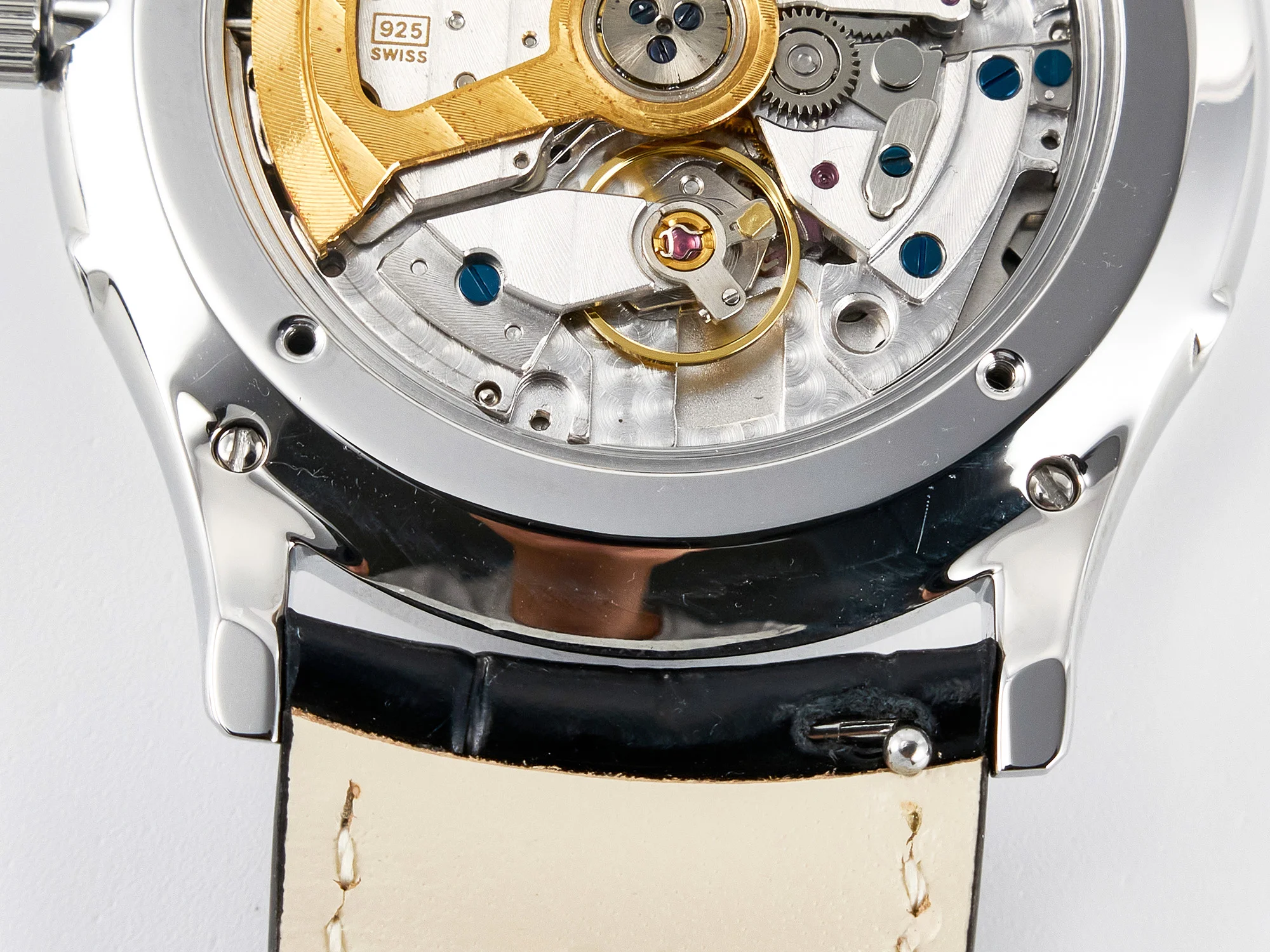 Master Ultra Thin Moon 1368420 SS Z+F 1:1 Best Edition Blue Dial on Black Leather Strap SA925 Super Clone