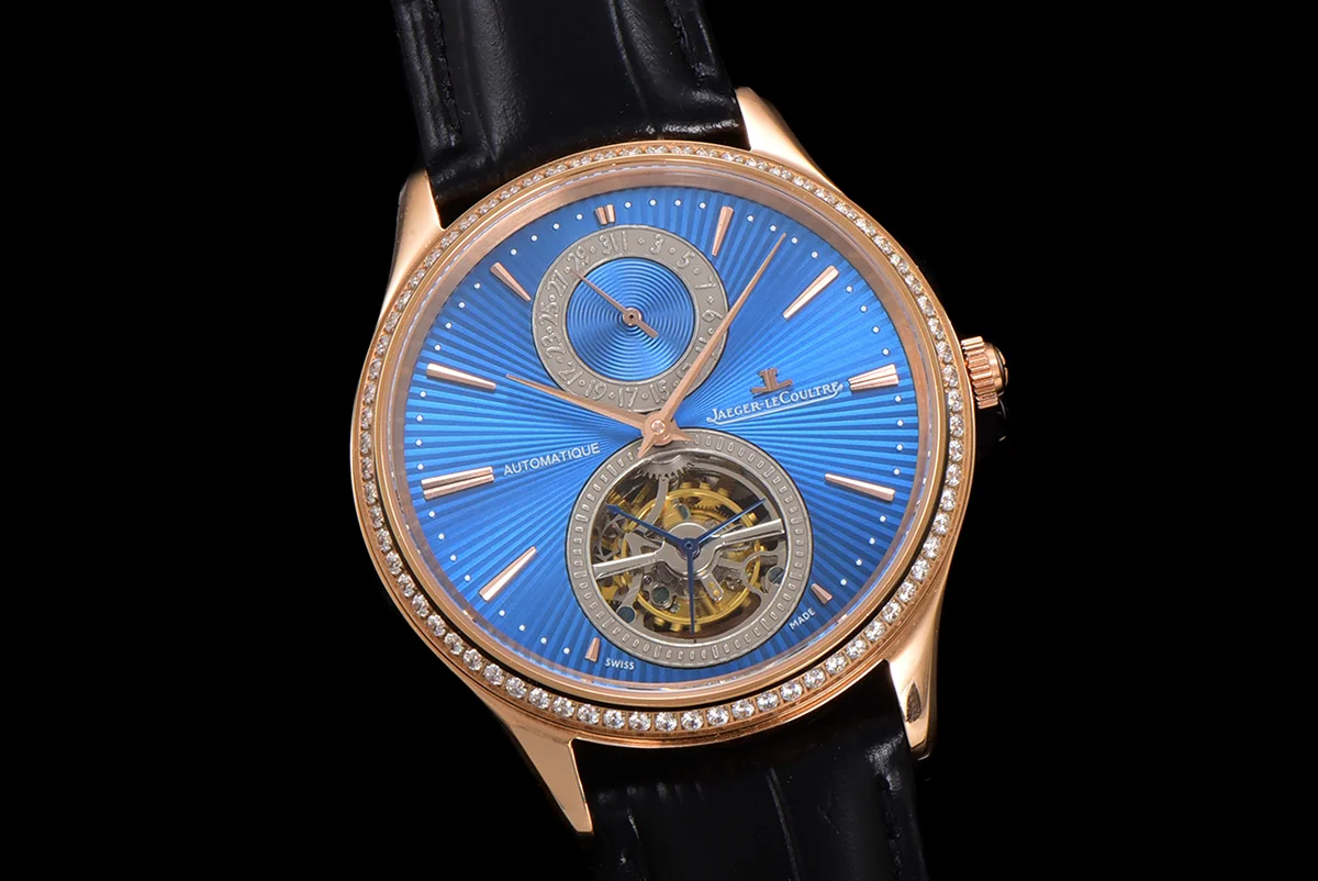 Master Ultra Thin Tourbillon Blue Dial with Diamond Bezel in Rose Gold