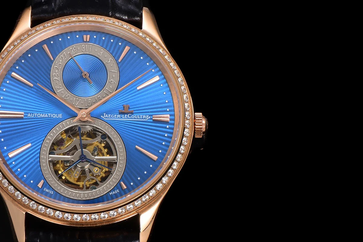 Master Ultra Thin Tourbillon Blue Dial with Diamond Bezel in Rose Gold