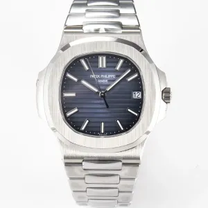 Nautilus 5711/1A-010 3KF 1:1 Best Edition Blue Textured Dial on SS Bracelet A324 Super Clone